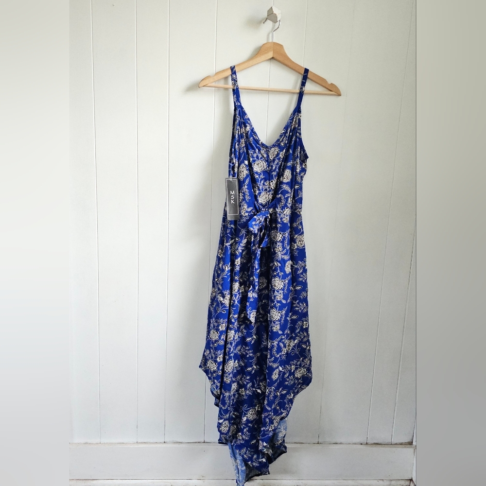 ☆ MSK Blue Paisley Butterfly Jumpsuit